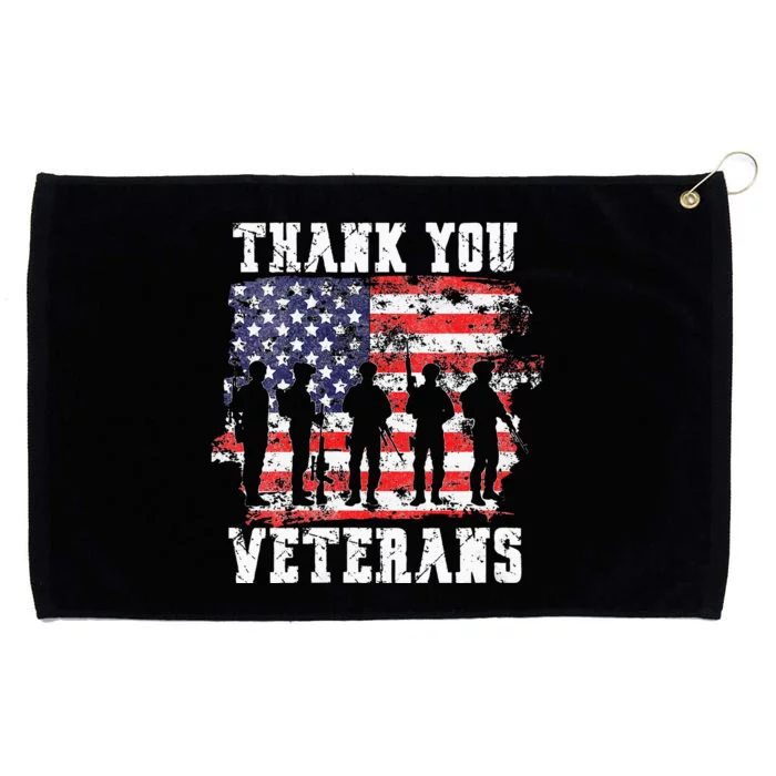 Womens Thank You Veterans For Veterans Day Grommeted Golf Towel