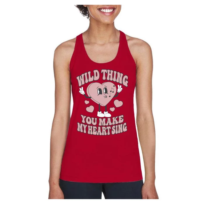 Wild Thing You Make My Heart Sing Valentine Valentine's Day Lover Women's Racerback Tank