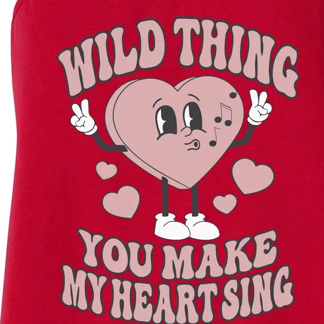 Wild Thing You Make My Heart Sing Valentine Valentine's Day Lover Women's Racerback Tank