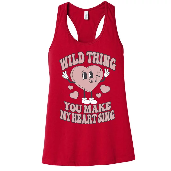 Wild Thing You Make My Heart Sing Valentine Valentine's Day Lover Women's Racerback Tank