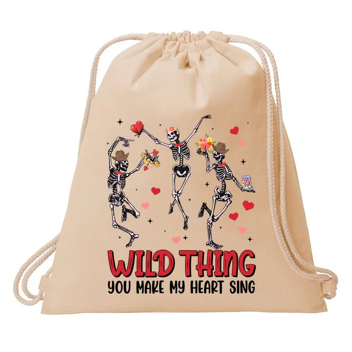 Wild Thing You Make My Heart Sing Drawstring Bag