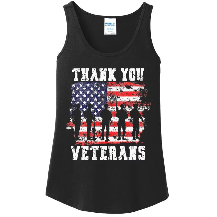 Womens Thank You Veterans For Veterans Day Ladies Essential Tank