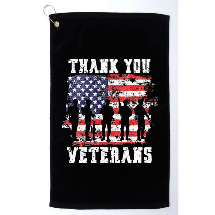 Womens Thank You Veterans For Veterans Day Platinum Collection Golf Towel