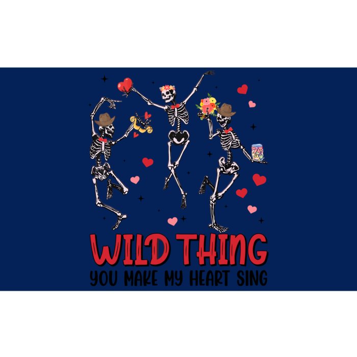 Wild Thing You Make My Heart Sing Dancing Skeleton Happy Valentine's Day Bumper Sticker