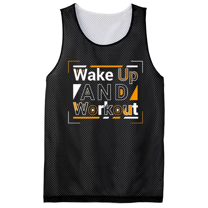 Wake Up And Workout Motivational Quote Mesh Reversible Basketball Jersey Tank