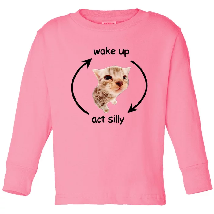 Wake Up Act Silly Cat Toddler Long Sleeve Shirt