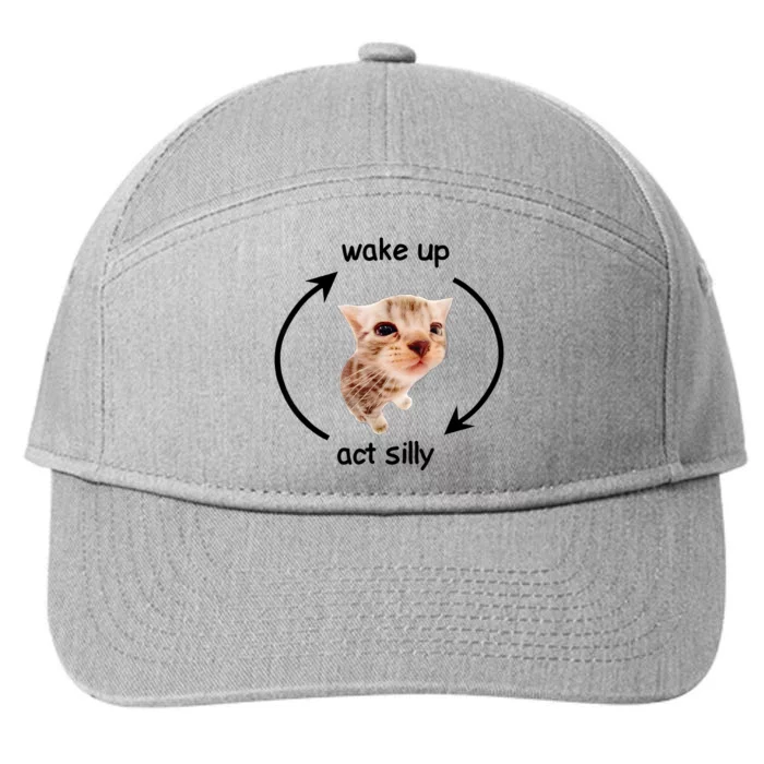 Wake Up Act Silly Cat 7-Panel Snapback Hat