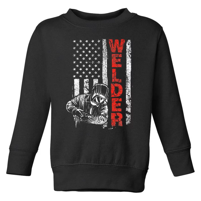 Welder USA American Welding Worker Metalworking Lover Toddler Sweatshirt