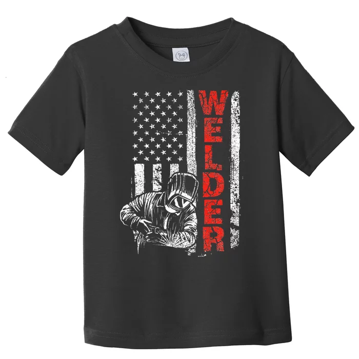 Welder USA American Welding Worker Metalworking Lover Toddler T-Shirt