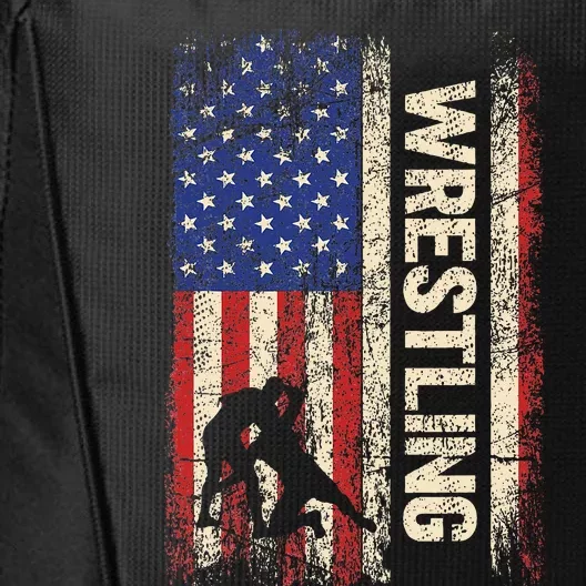 Wrestling Usa American Flag Wrestle 4th Of July City Backpack