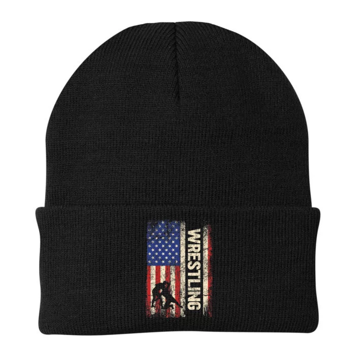 Wrestling Usa American Flag Wrestle 4th Of July Knit Cap Winter Beanie