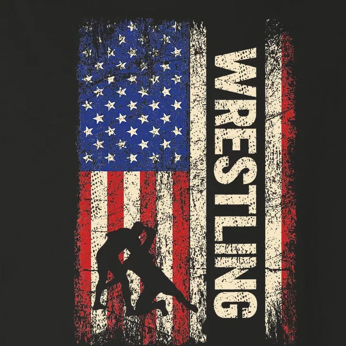 Wrestling Usa American Flag Wrestle 4th Of July Toddler Long Sleeve Shirt