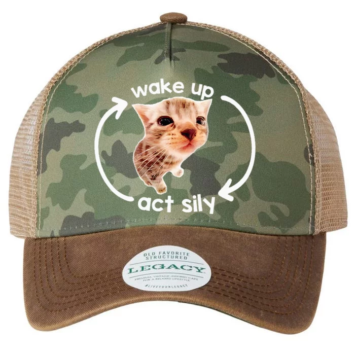 Wake Up Act Silly Kitten Cats Lover Cat Silly Funny Legacy Tie Dye Trucker Hat