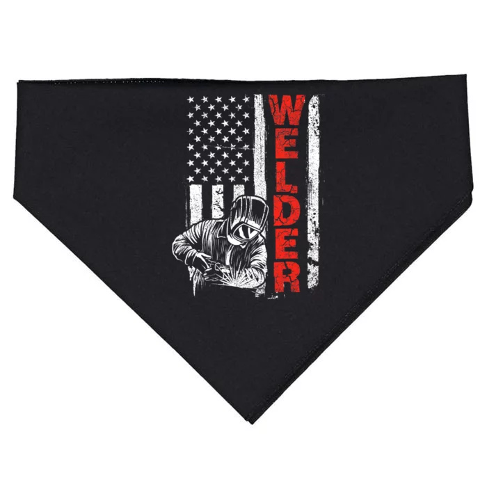 Welder USA American Welding Worker Metalworking Lover USA-Made Doggie Bandana