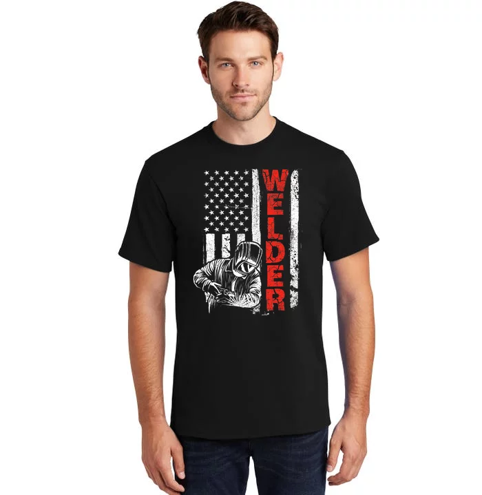 Welder USA American Welding Worker Metalworking Lover Tall T-Shirt