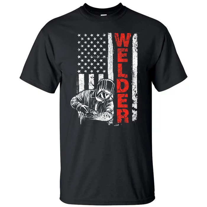 Welder USA American Welding Worker Metalworking Lover Tall T-Shirt