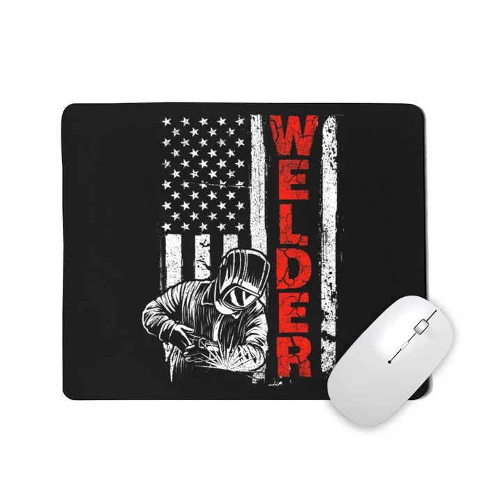 Welder USA American Welding Worker Metalworking Lover Mousepad