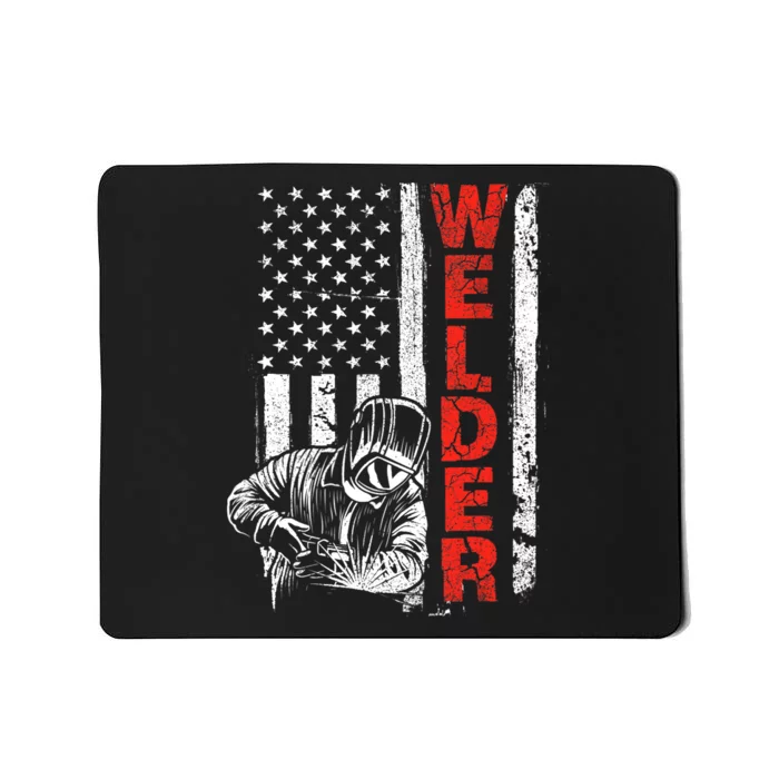 Welder USA American Welding Worker Metalworking Lover Mousepad