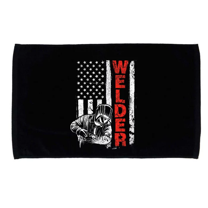 Welder USA American Welding Worker Metalworking Lover Microfiber Hand Towel