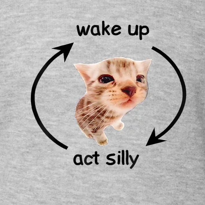 Wake Up Act Silly Cat Meme Toddler Sweatshirt