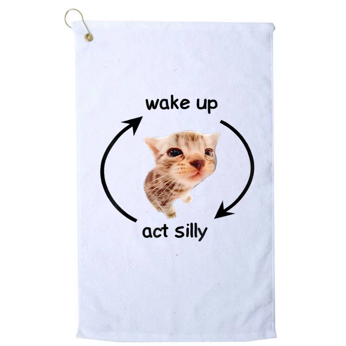 Wake Up Act Silly Cat Meme Platinum Collection Golf Towel