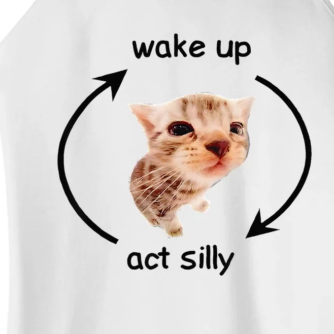 Wake Up Act Silly Cat Wake Up Act Silly Cat Women’s Perfect Tri Rocker Tank