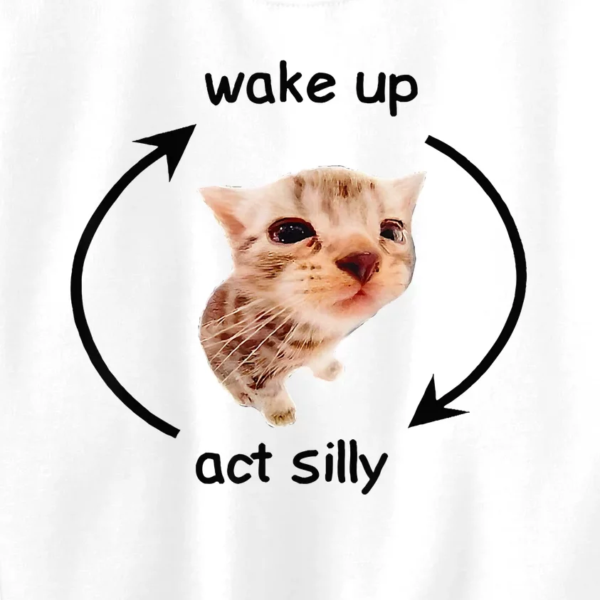 Wake Up Act Silly Cat Wake Up Act Silly Cat Kids Sweatshirt