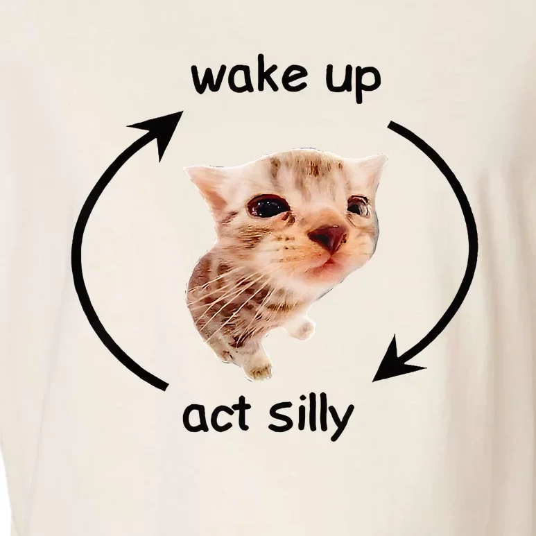 Wake Up Act Silly Cat Wake Up Act Silly Cat Garment-Dyed Women's Muscle Tee