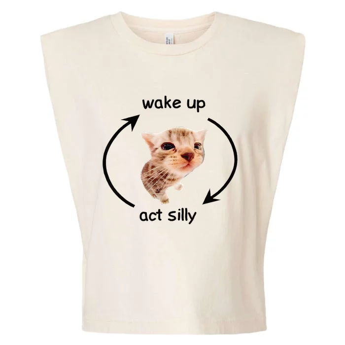 Wake Up Act Silly Cat Wake Up Act Silly Cat Garment-Dyed Women's Muscle Tee