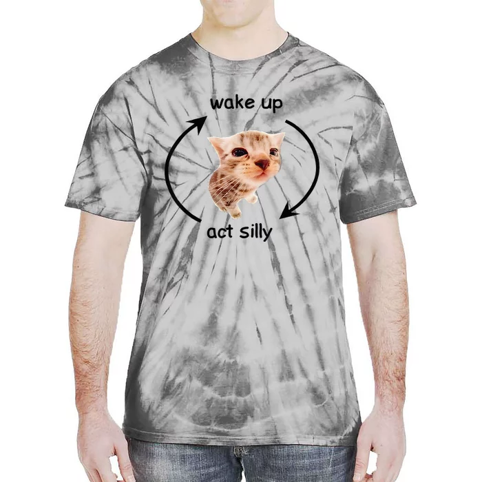 Wake Up Act Silly Cat Wake Up Act Silly Cat Tie-Dye T-Shirt