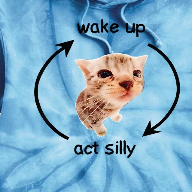 Wake Up Act Silly Cat Wake Up Act Silly Cat Tie Dye Hoodie