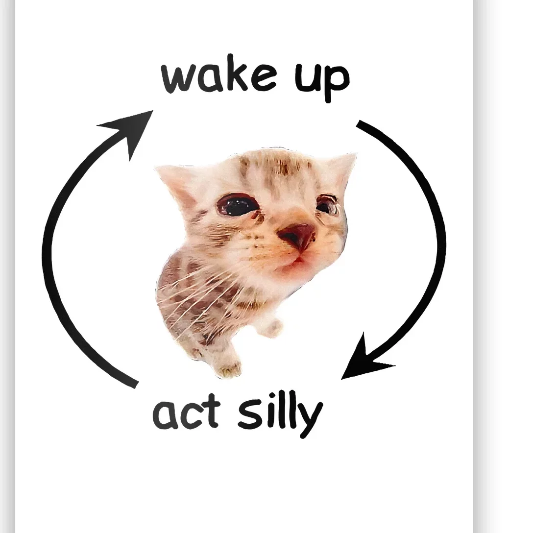 Wake Up Act Silly Cat Wake Up Act Silly Cat Poster