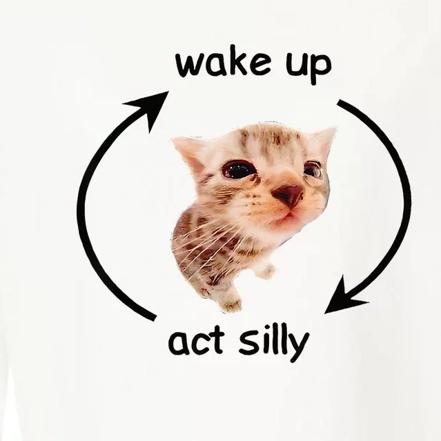 Wake Up Act Silly Cat Wake Up Act Silly Cat Cropped Pullover Crew