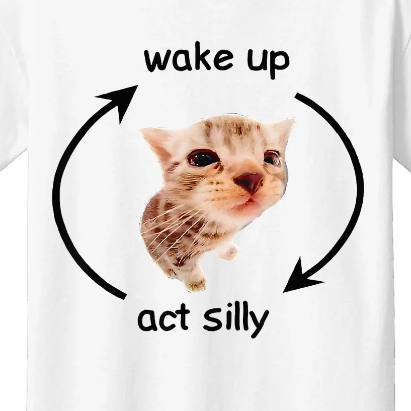 Wake Up Act Silly Cat Wake Up Act Silly Cat Kids T-Shirt