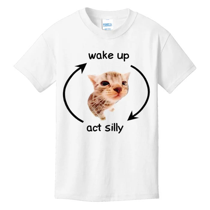 Wake Up Act Silly Cat Wake Up Act Silly Cat Kids T-Shirt