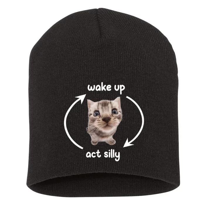 Wake Up Act Silly Cat Wake Up Act Silly Cat Women Short Acrylic Beanie