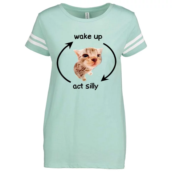 Wake Up Act Silly Cat | Wake Up Act Silly Cat Kids Women Men Enza Ladies Jersey Football T-Shirt