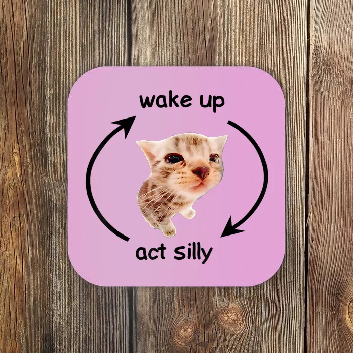 Wake Up Act Silly Cat | Wake Up Act Silly Cat Kids Women Men Coaster