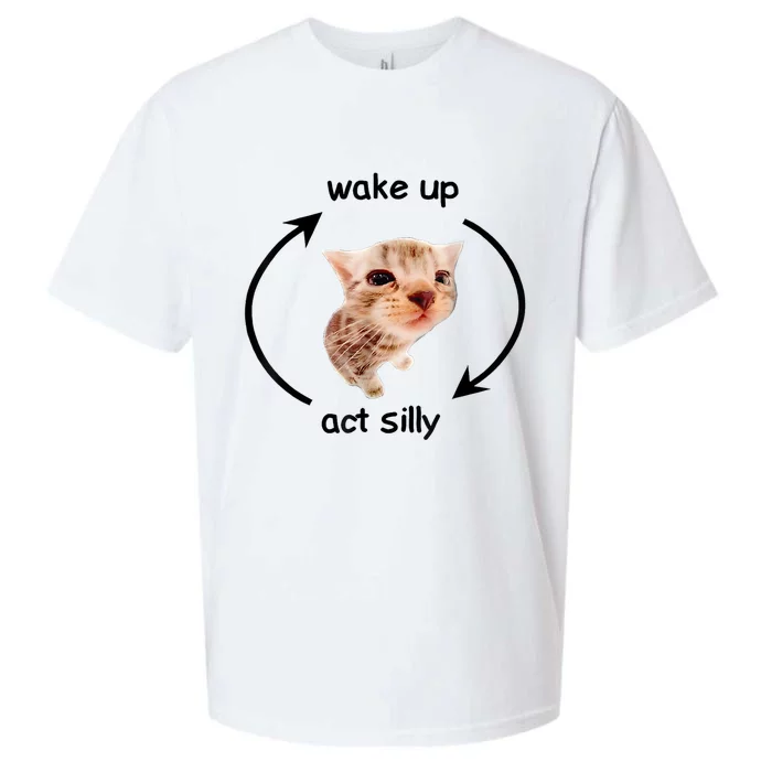 Wake Up Act Silly Cat | Wake Up Act Silly Cat Kids Women Men Sueded Cloud Jersey T-Shirt