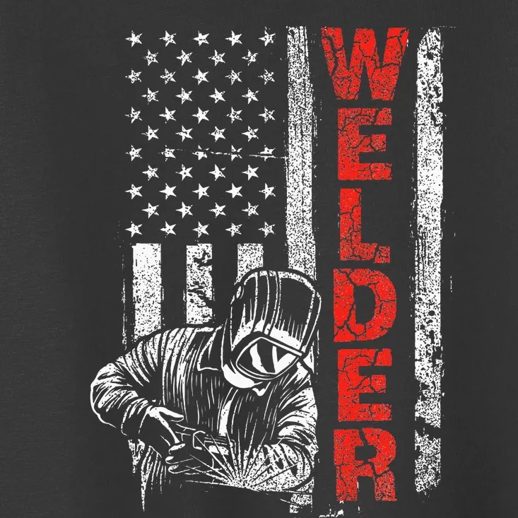 Welder USA American Welding Worker Metalworking Lover Toddler T-Shirt