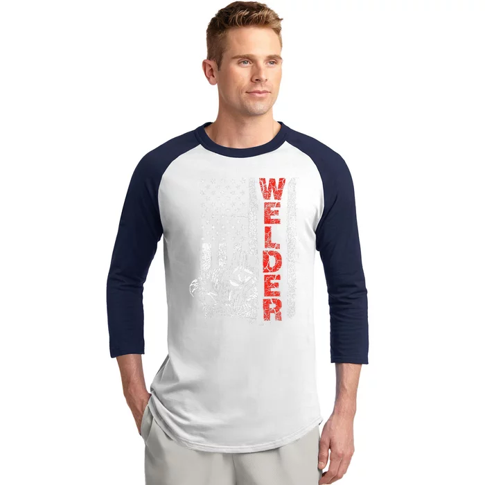 Welder USA American Welding Worker Metalworking Lover Baseball Sleeve Shirt