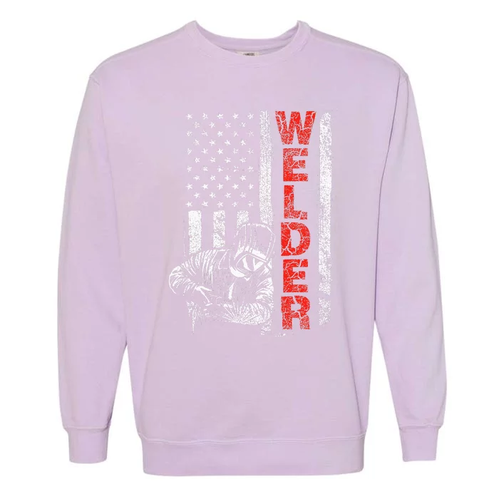 Welder USA American Welding Worker Metalworking Lover Garment-Dyed Sweatshirt