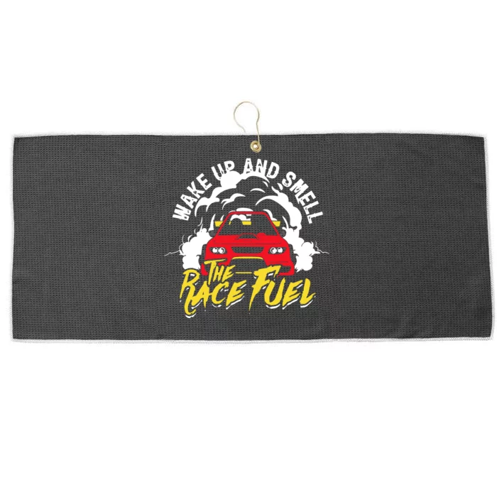 Wake Up And Smell The Race Fuel Large Microfiber Waffle Golf Towel