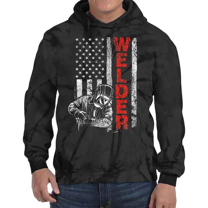 Welder Usa American Welding Worker Metalworking Lover Tie Dye Hoodie