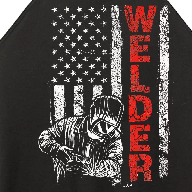 Welder Usa American Welding Worker Metalworking Lover Women’s Perfect Tri Rocker Tank