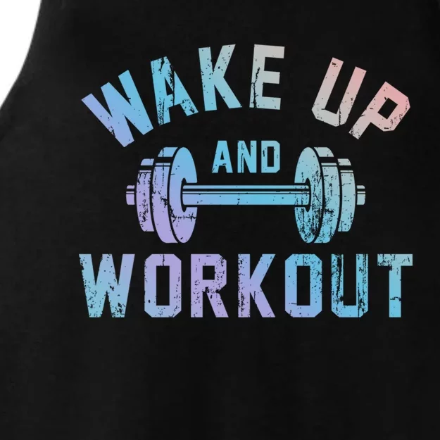 Wake Up And Workout Motivational Gym Cute Gift Ladies Tri-Blend Wicking Tank