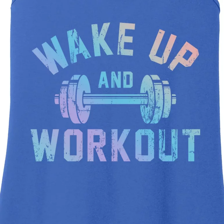 Wake Up And Workout Motivational Gym Cute Gift Ladies Essential Tank