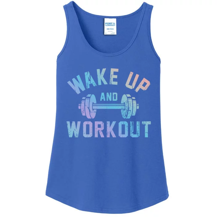 Wake Up And Workout Motivational Gym Cute Gift Ladies Essential Tank