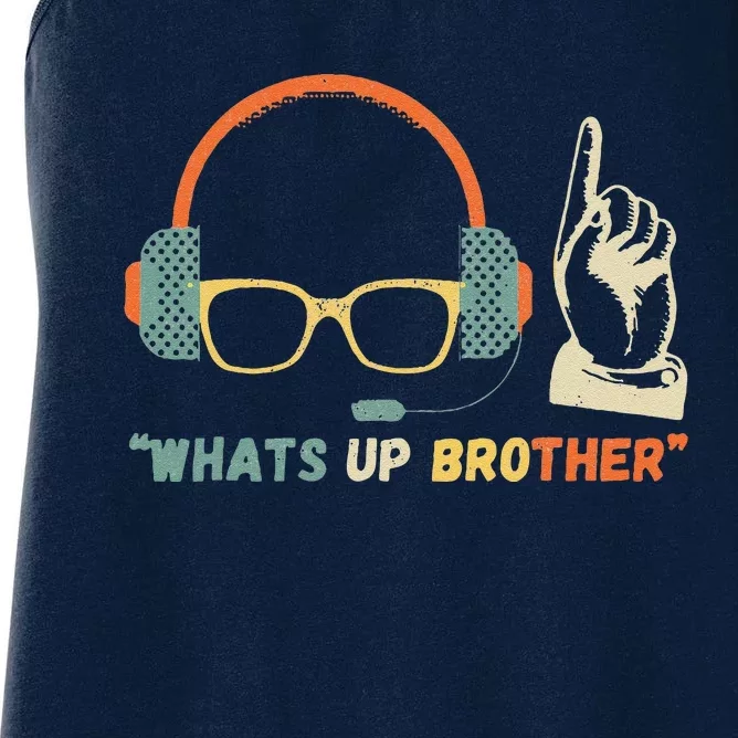 Whats Up Brother Sketch Streamer Whats Up Brother Women's Racerback Tank