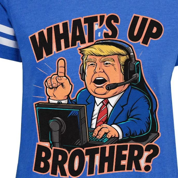 WhatS Up Brother Funny Meme Trump Enza Ladies Jersey Football T-Shirt